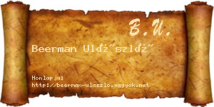 Beerman Ulászló névjegykártya